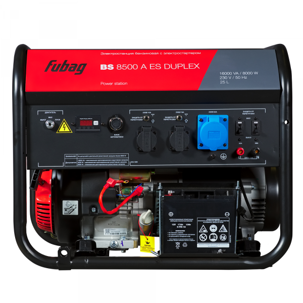 Бензиновый генератор FUBAG BS 8500 A ES DUPLEX с электростартером и коннектором автоматики